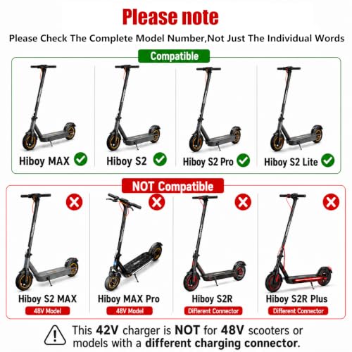 42V Hiboy Scooter Charger Replacement for S2 S2 Pro KS4 Max NEX Models