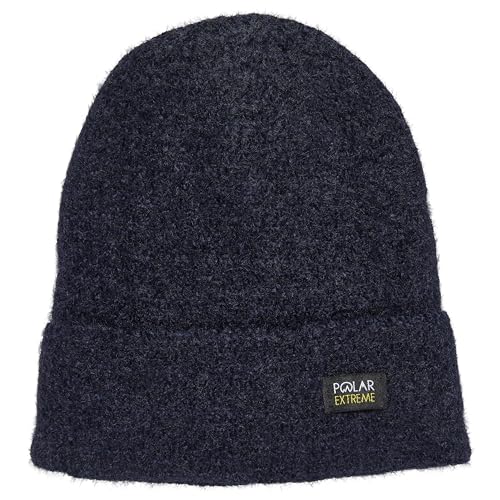 Women's Knit Winter Beanie Hat - Warm Skull Cap - Navy Cuff