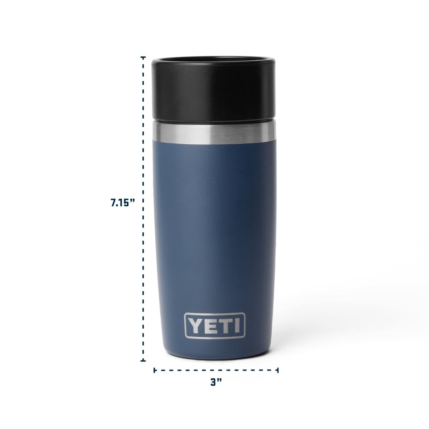 YETI Rambler 12 oz Travel Bottle, Stainless Steel, Vacuum Insulated with Leakproof Commuter Cap, Navy