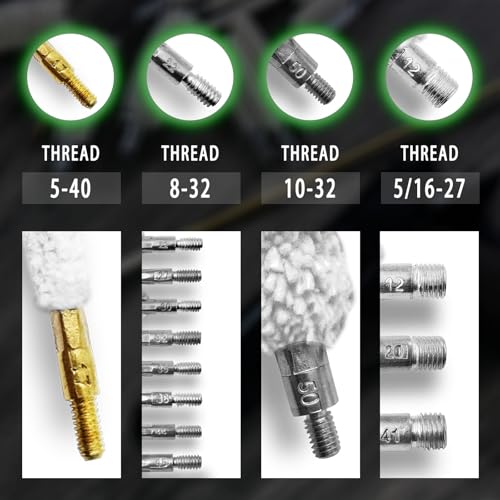 6PCS 17 Caliber Cotton Mop Brushes for Gun Cleaning Kit