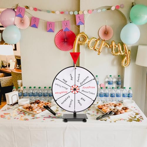 Hooomyai 12 Inch Heavy Duty Prize Spinning Wheel with Iron Base & 6 Slots - Tabletop Version