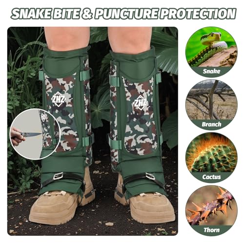Snake Gaiters - Durable Waterproof Lower Leg Protection - Army Green