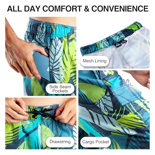 Kanu Surf Men's Legacy Swim Trunks XX-Large Montego Navy - Quick-Dry, UPF 50+