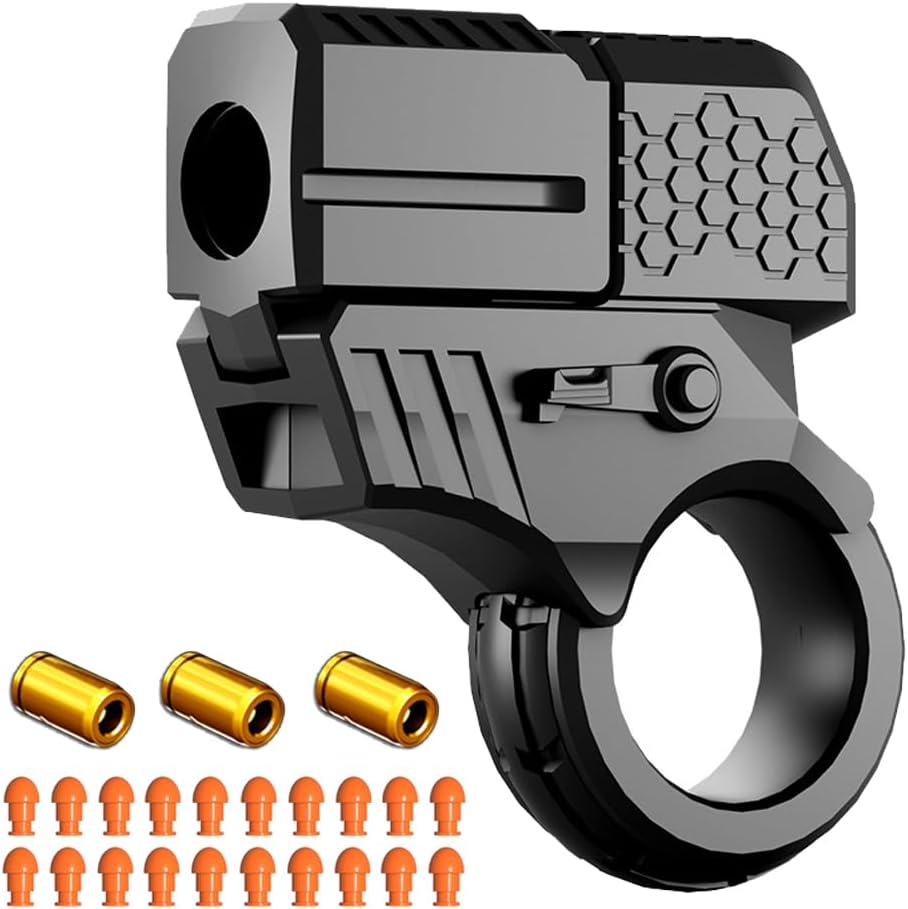 Metal Fidget Toys - Alloy Fingertip Launcher Ring for Stress Relief | Black Adult Sensory Toy