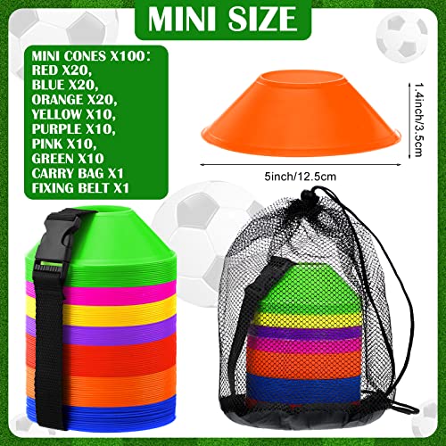 Mini Soccer Cones for Agility Drills - 5 Inch, Multicolor