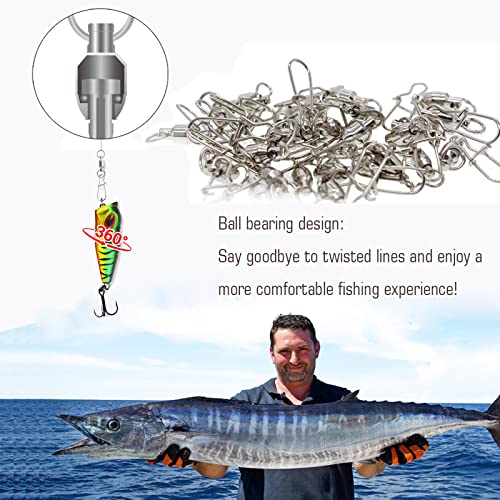 Duo Lock Snap Fishing Swivels - Stainless Steel, Size 0+0 (26.4lb), 25 pcs