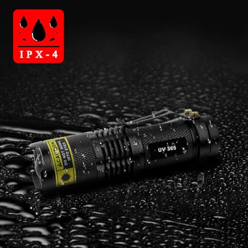 Mini UV Flashlight 365nm - Portable, Zoomable, Lightweight