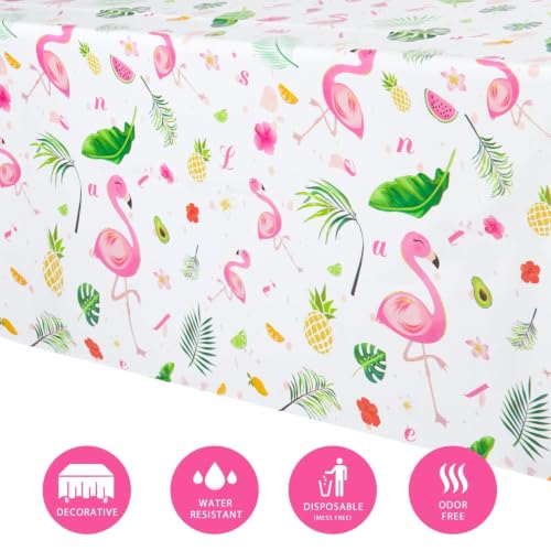 Flamingo Tablecloths - 2 Pack 108"x54" Tropical Luau Covers