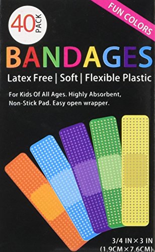 Fun Color Bandages Set - 40 Latex-Free Adhesive Bandages