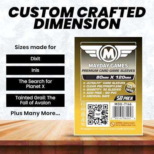 Oversized Card Sleeves 80x120mm - 50 Pack, 90 Micron Thickness