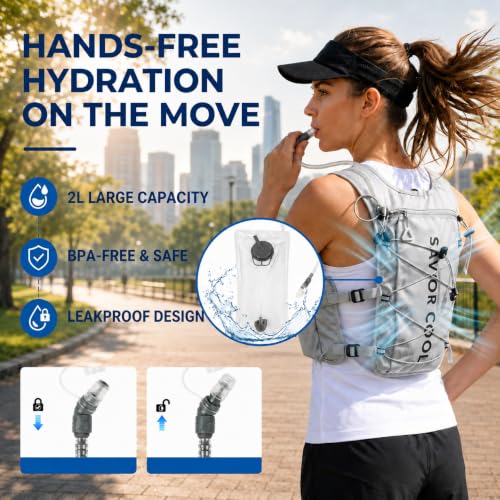 Cooling Hydration Vest with 2L Water Bladder & 3 Cooling Packs - Gray