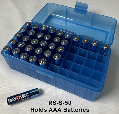 50 Round Rifle Ammo Box - Clear Blue, USA Made Storage Case