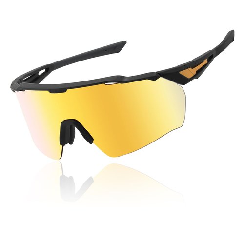 Karsaer Sports Sunglasses for Men and Women, TR90 Frame Half Rim Glasses for Running Cycling Driving Golf UV Protection