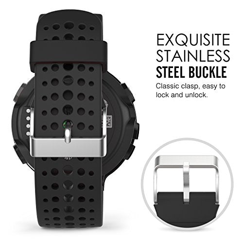 Silicone Watch Band for Garmin Forerunner 235 - Black & Black