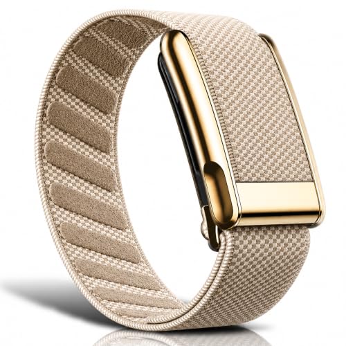Ultra-Soft Nylon Sport Band for WHOOP 5.0, One, Peak, Life - Dune/Gold Connector