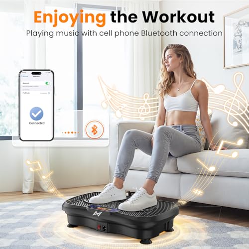 Vibration Plate Fitness Machine with Bluetooth - Black
