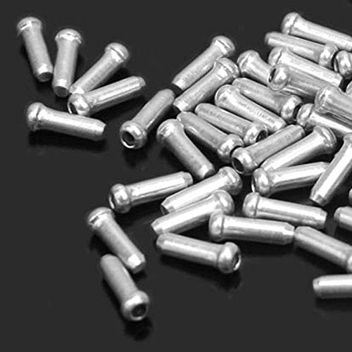 100 Pcs Alloy Bicycle Brake Cable End Caps - Silver
