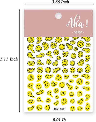 Abstract Yellow Twisted Face Nail Art Stickers - 2 Sheets