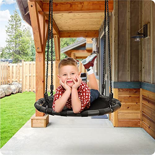 Sorbus Saucer Swing 24 Inch Heavy-Duty Outdoor Kid’s Spinner Swing Black