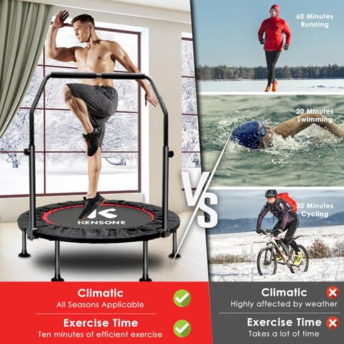 40"/48" Foldable Mini Rebounder Trampoline for Adults - Black