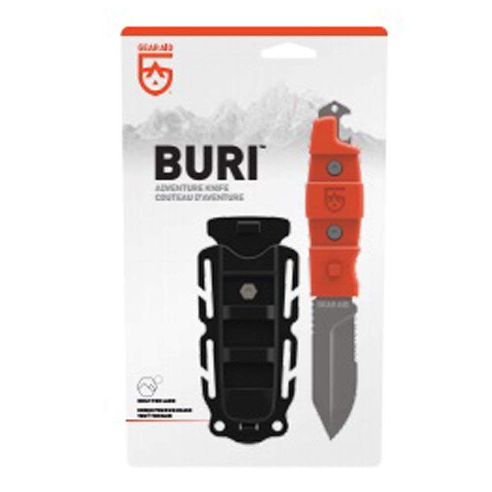 GEAR AID Buri Adventure Knife with Quick Release Sheath, Durable Stainless-Steel 3” Blade