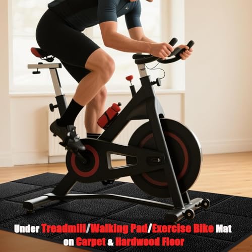 Treadmill Mat for Carpet & Hardwood Floors - 79''x39'' Textured