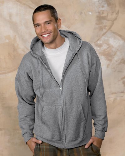 Hanes Men's Ultimate Full-Zip Hoodie Black X-Large - Warm Fleece Sweatshirt