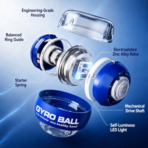 Gyro Ball Wrist Exerciser - Auto-Start Hand Grip Strengthener