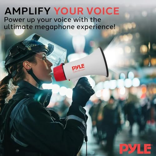 30W Megaphone Bullhorn with Siren & LED Lights - Medium