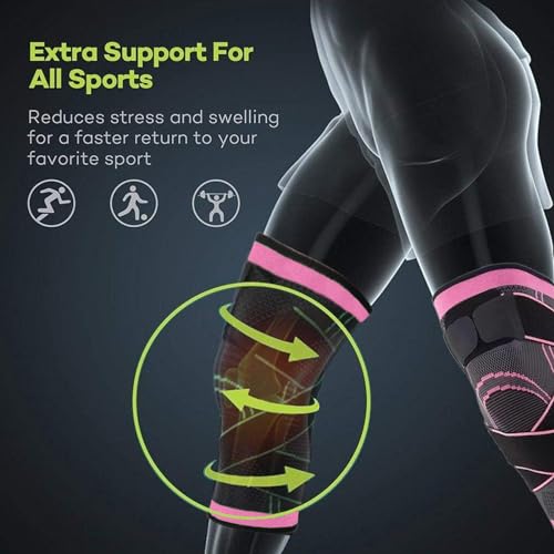 Vitoki Pink Knee Braces for Pain Relief – Compression Sleeve, Size S, 1 Pack
