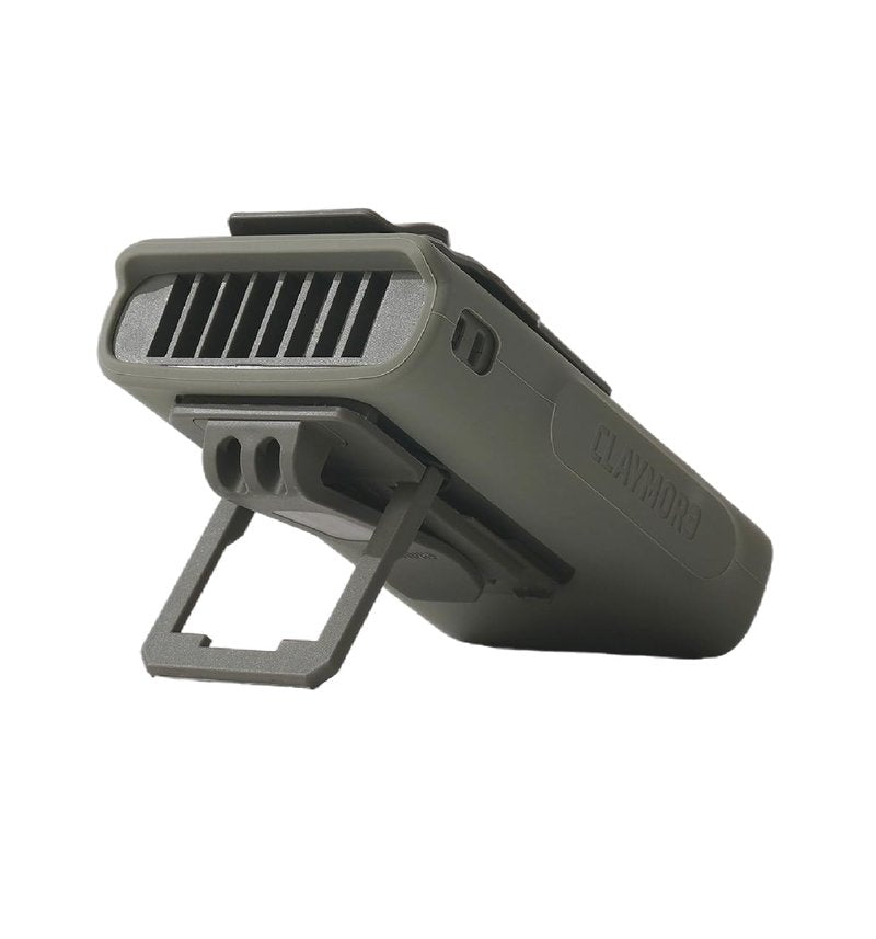 Claymore Clip Fan Khaki – Portable Rechargeable Neck Waist Wearable Fan with 5200mAh Battery, 5-Speed Quiet BLDC Motor, Hands-Free Neck Strap Design, USB-C Charging Camping, Hiking, Outdoor Use