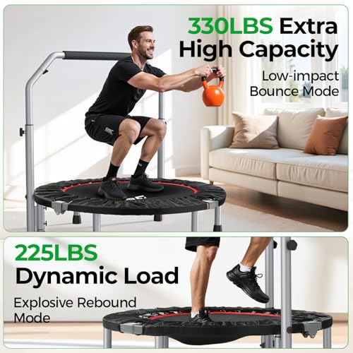 Foldable Mini Rebounder Trampoline for Adults - 40-Inch Black