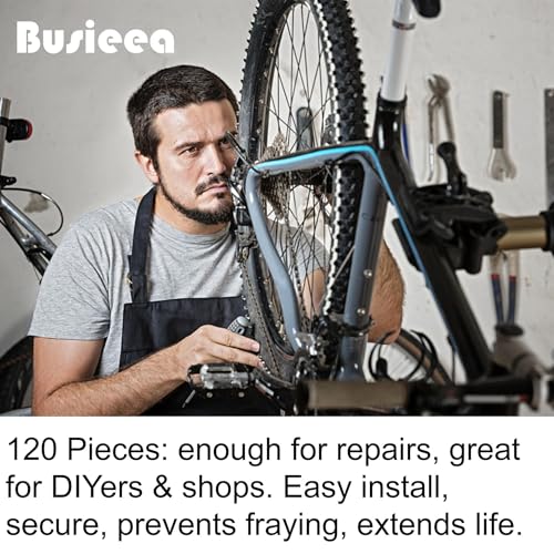 120 Pcs Aluminum Bicycle Brake Cable End Caps for Road and Mountain Bikes