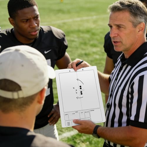 Football Coaches Clipboard - Double-Sided Dry Erase Board - A-white