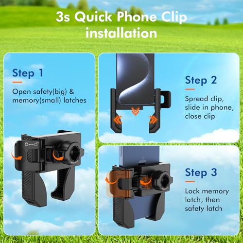 Magnetic Golf Cart Phone Holder - 360° Rotatable, Secure Fit