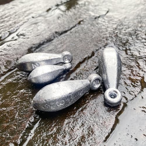TKHDBF Silver 4 Ounce Bank Sinkers No-Roll Fishing Weights - 4 pcs