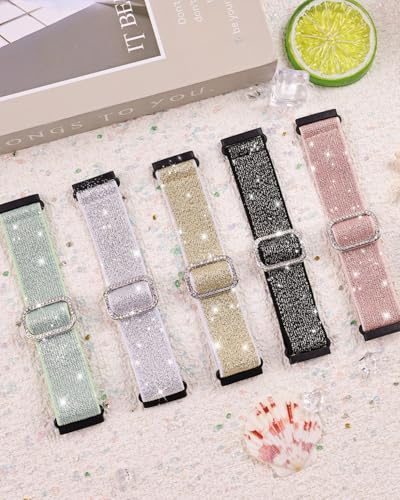 Stretchy Glitter Band for Fitbit Versa 4 & Sense - Black