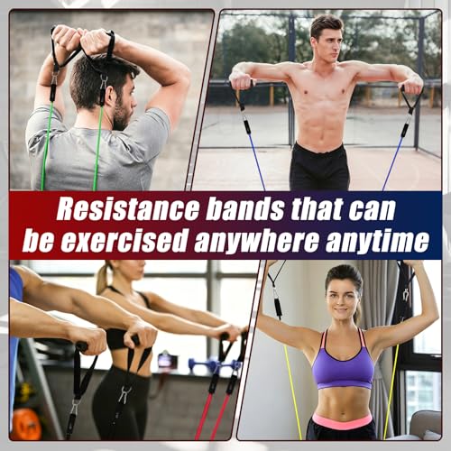 Bourid Resistance Bands with Handles - 5 Levels 10-50 lb, 150 lb Total