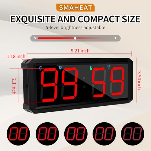 Multifunctional Gym Timer with Adjustable LED Display - 4-Digit Stopwatch