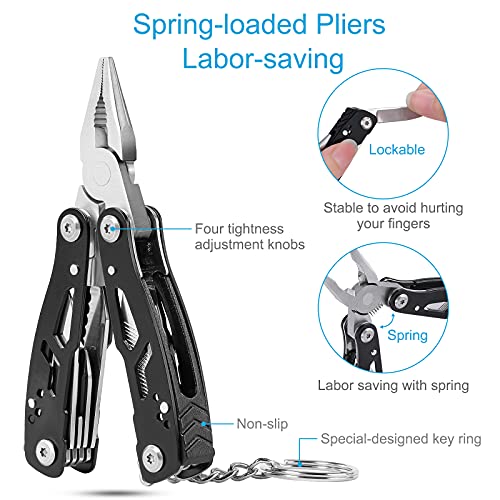 2PCS Bovgero Mini Multitool Pliers 15 in 1, Handmade Multi Tool