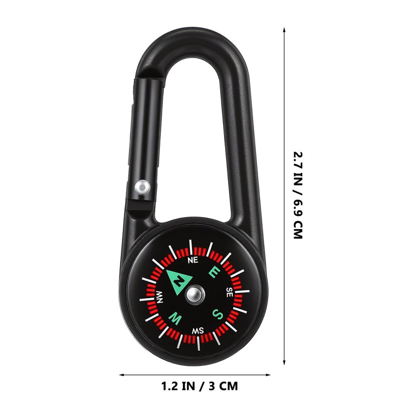 STOBOK 24pcs Keychain Compass Metal Carabiner Compass Small Pocket Clip On Compass Portable Mini Compass Keychain for Outdoor Hiking Camping Emergency Backpacking