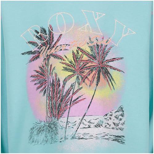 Roxy Girls' Oversized Fit Graphic Fleece Crewneck Sweatshirt - Tibetan Stone Swell 12-14