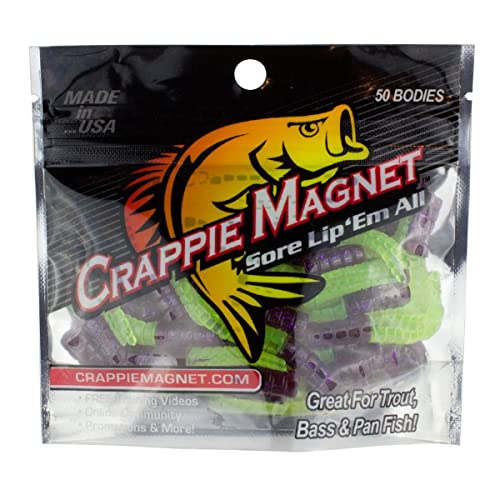 Split-Tail Grub Body for Crappie Fishing - 50 Pack