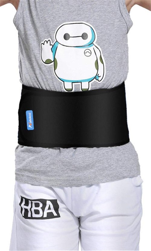 WENDYWU Kids Adjustable Waist Belt Brace Support Ballet Dance Protector Abdominal Band for Back (Black)
