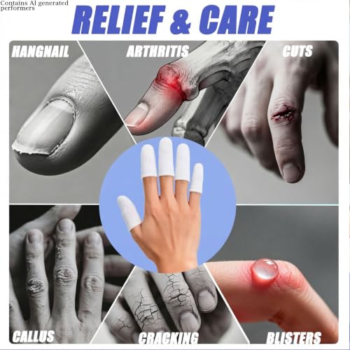 14pcs Silicone Gel Finger Protectors - White Fingertips Cots