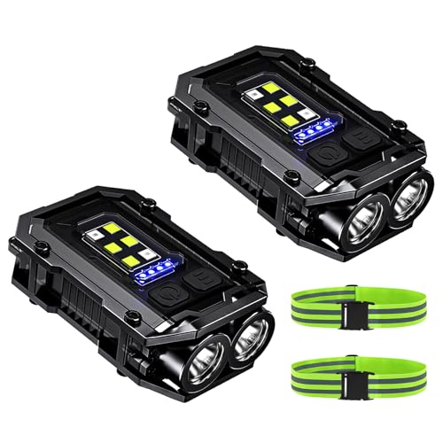 Vefhby 2-Pack Mini Magnetic LED Running & Work Lights with Arm Band & Magnetic Base - Variation 2