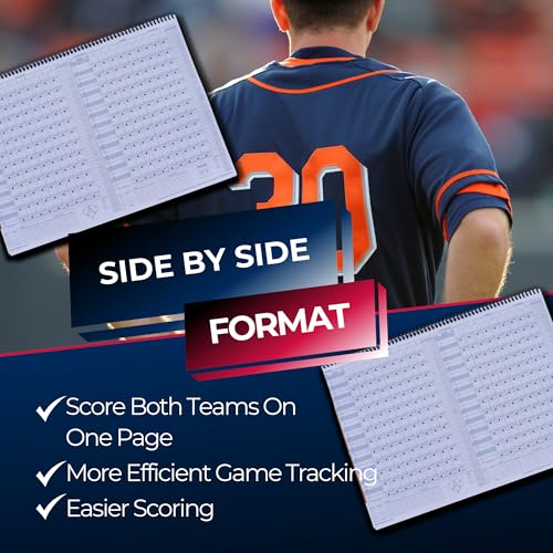 Baseball Softball Scorebook - 50 Game Capacity, Pitch Count Tracker