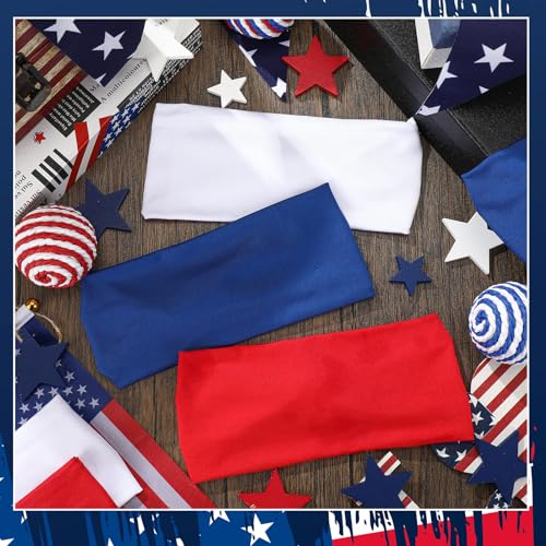 Deekin Kids' Sports Sweatbands 6-Pack - Red, White & Blue Breathable Headbands for Youth Athletic Activities (Ages 5-15)