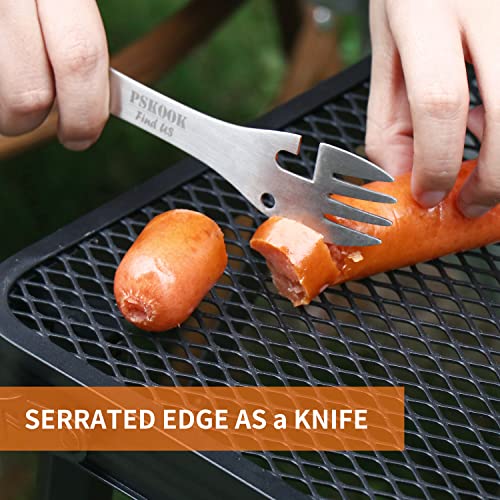 5-in-1 Tactical Spork - Stainless Steel Camping Utensil, Black
