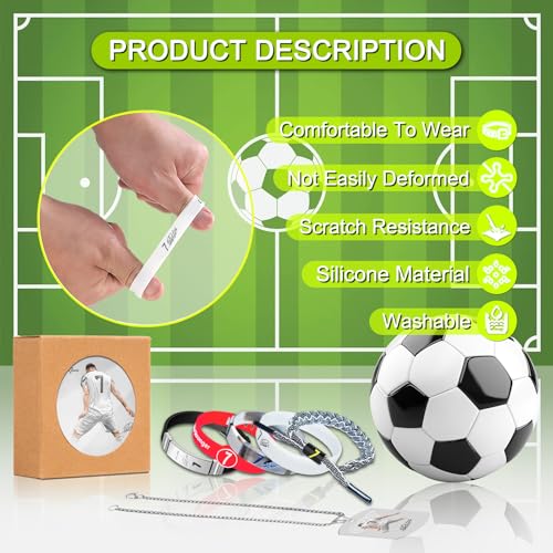 C.R No.7 Soccer Bracelet & Necklace Set - 6 Pieces